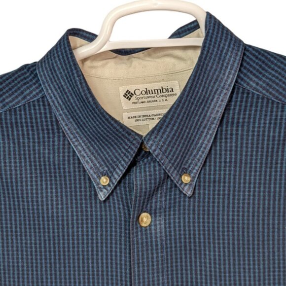 COLUMBIA SPORTSWEAR COMPANY Cotton Button Down Shirt Blue Stripe Size XXL - Picture 3 of 14